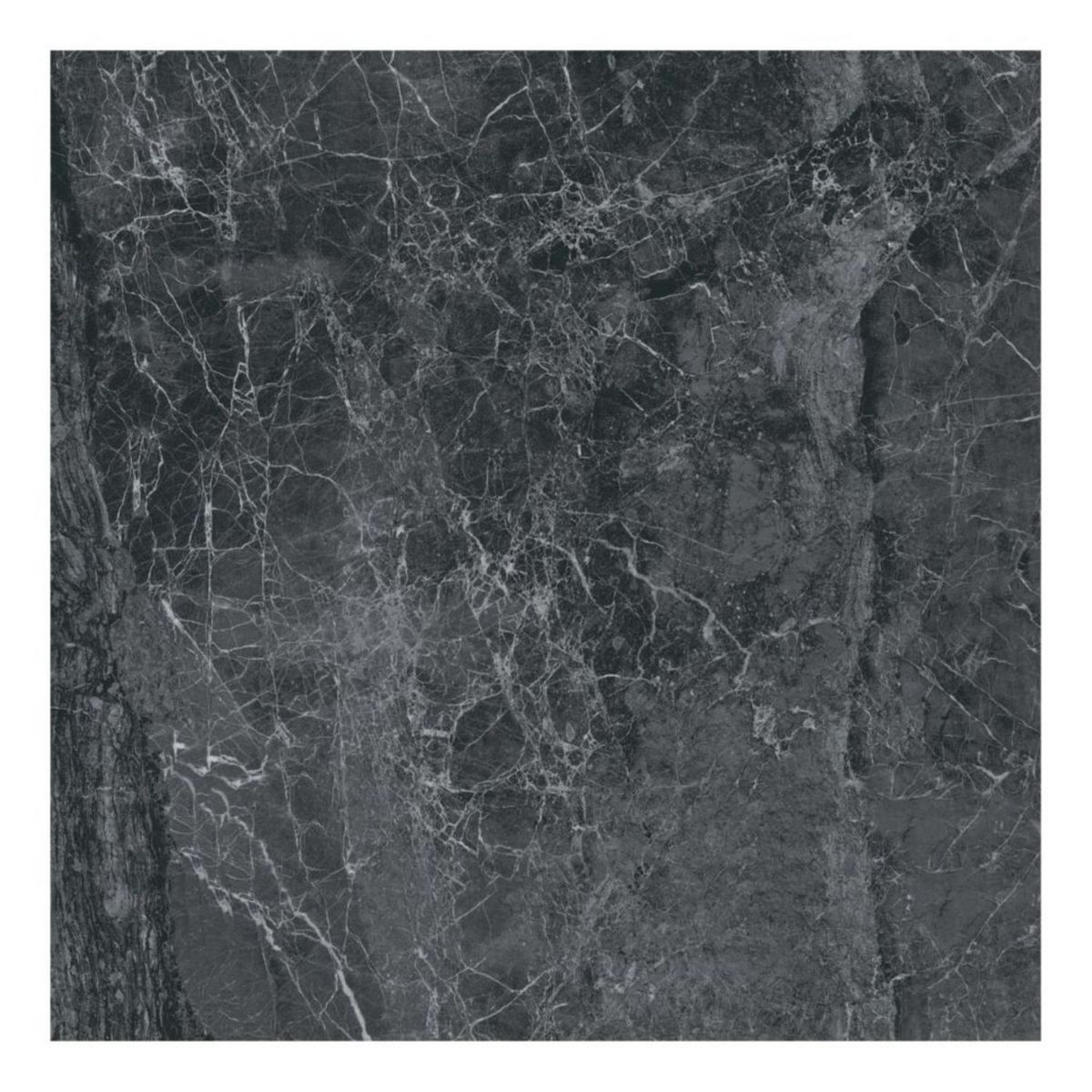 KLIPEN - Porcelanato Negro 60x60cm 1.44m2 Marmolado Brillante Havana