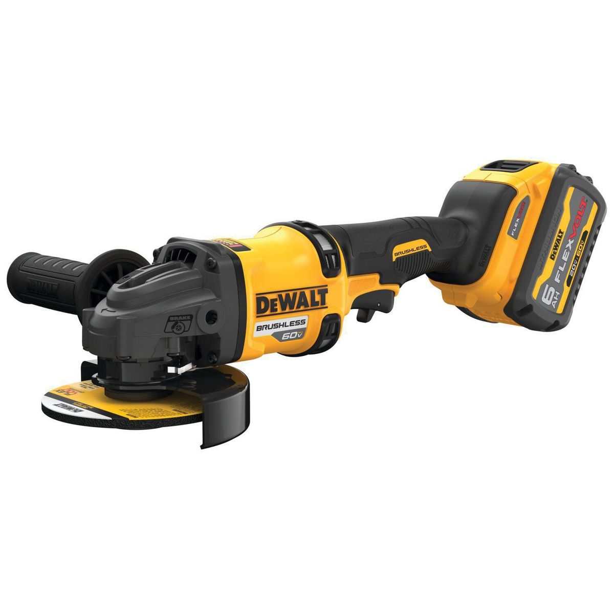 DEWALT - Esmeril Inalámbrico Dewalt 125mm 60V DCG418T2-B2 + Cargador DCB1106 + 2 Baterías DCB606 + Bolso Dewalt