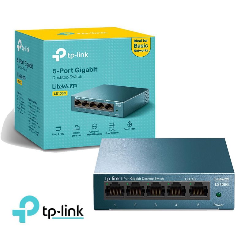 TP LINK - Switch TP-Link LS105G Con 5 Puertos 10/100/1000 Mbps