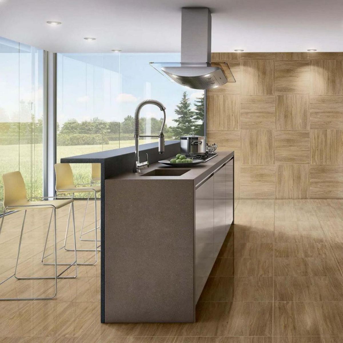 KLIPEN - Gres Porcelanico Marrón Maderado 60x60cm 1.44m2 Samara Roble Pulido