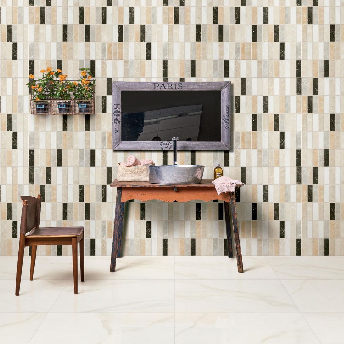 POINTER - Cerámica Mosaico Mix Pulpis Brillo 2.37m2 30.1x60.5 cm para piso