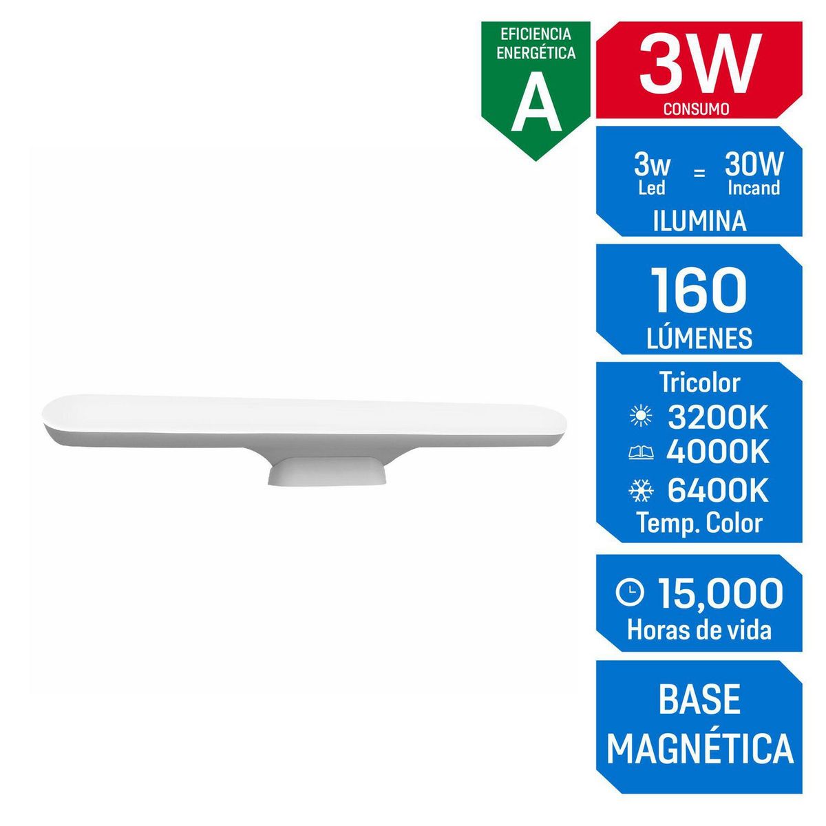 ILUMA - Lámpara Touch con Base Magnética