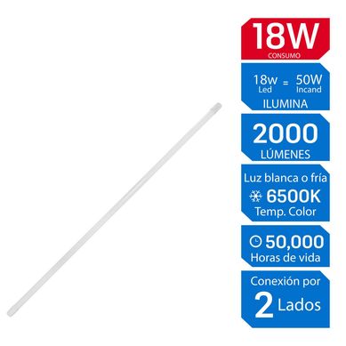 Tubo Fluorescente LED 2 Polos 18W