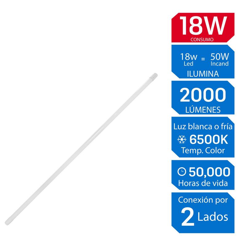 ILUMA - Tubo Fluorescente LED 2 Polos 18W