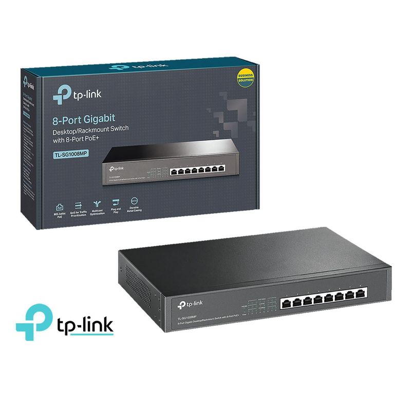 TP LINK - Switch TP-Link Ethernet 10/100/1000 Mbps 8-port Tl-sg1008mp