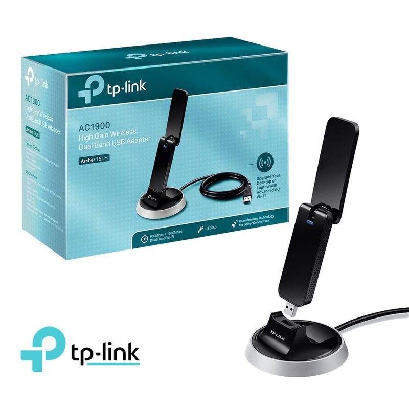 TP LINK - Adaptador Usb Inalámbrico TP-Link Archer T9UH Doble Banda AC1900