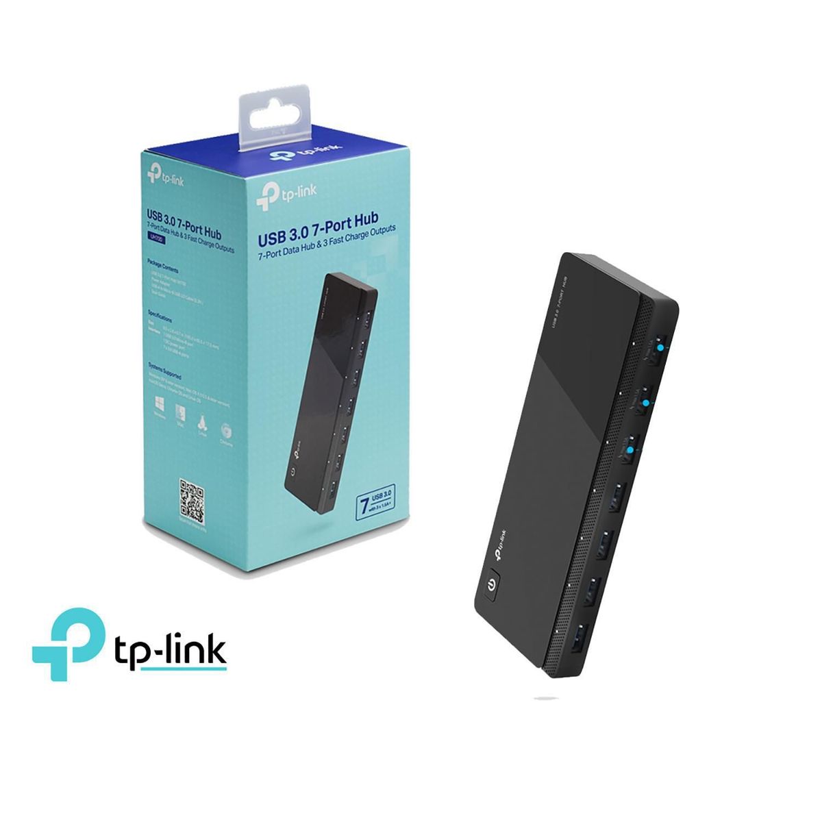 TP LINK - Hub TP-Link Uh720 7 Puertos Usb 3.0 2 Puertos De Carga