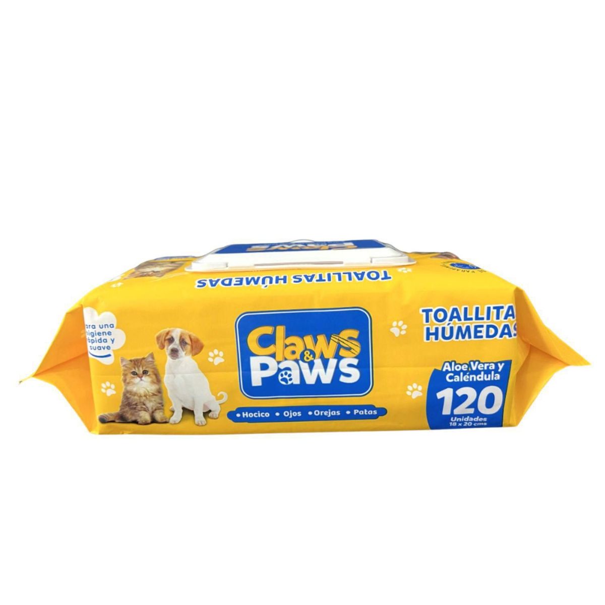 CLAWS & PAWS - Toallas Humedas x 120 unidades