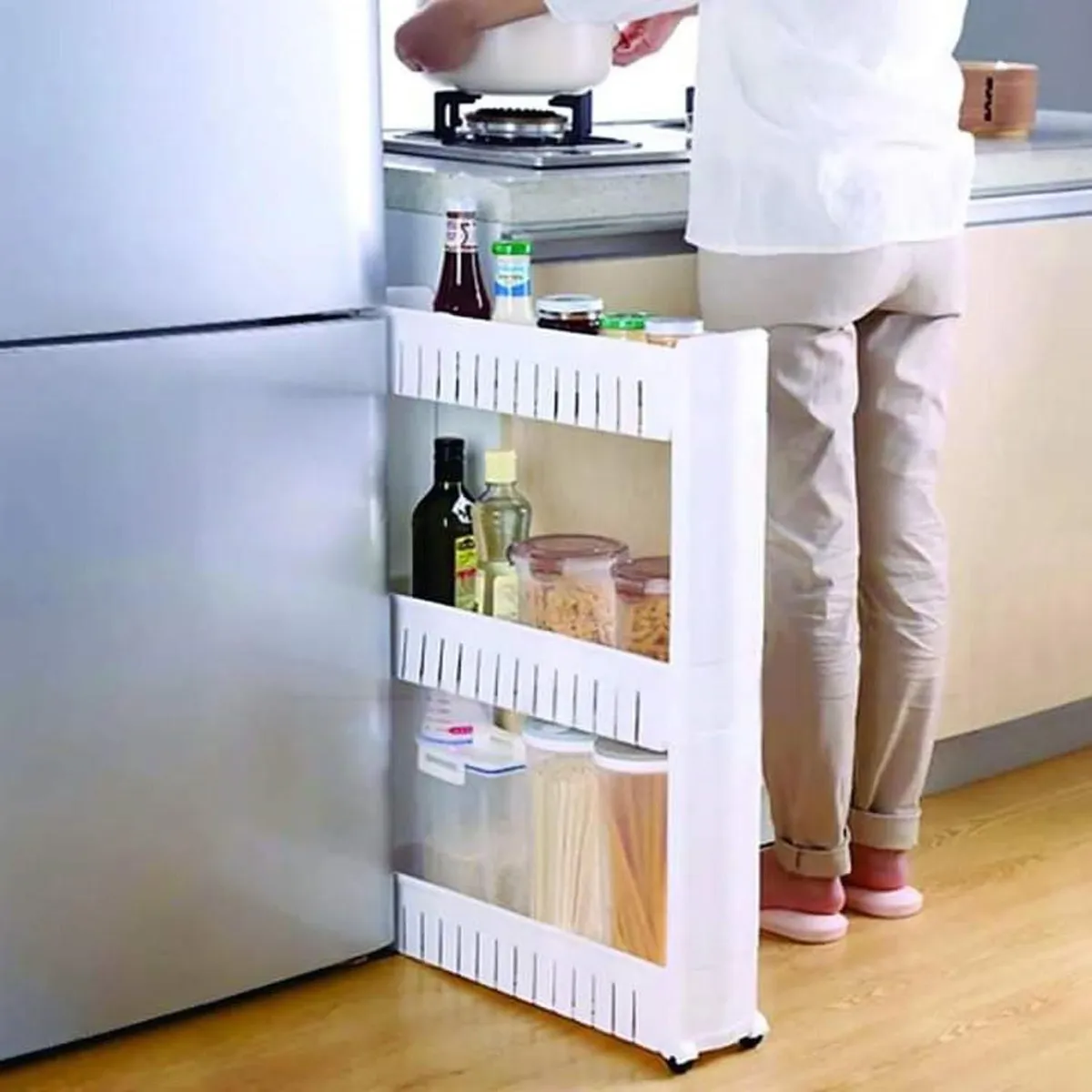 DOS POR MEDIO - Organizador de Baño Slim 3 Niveles con Ruedas