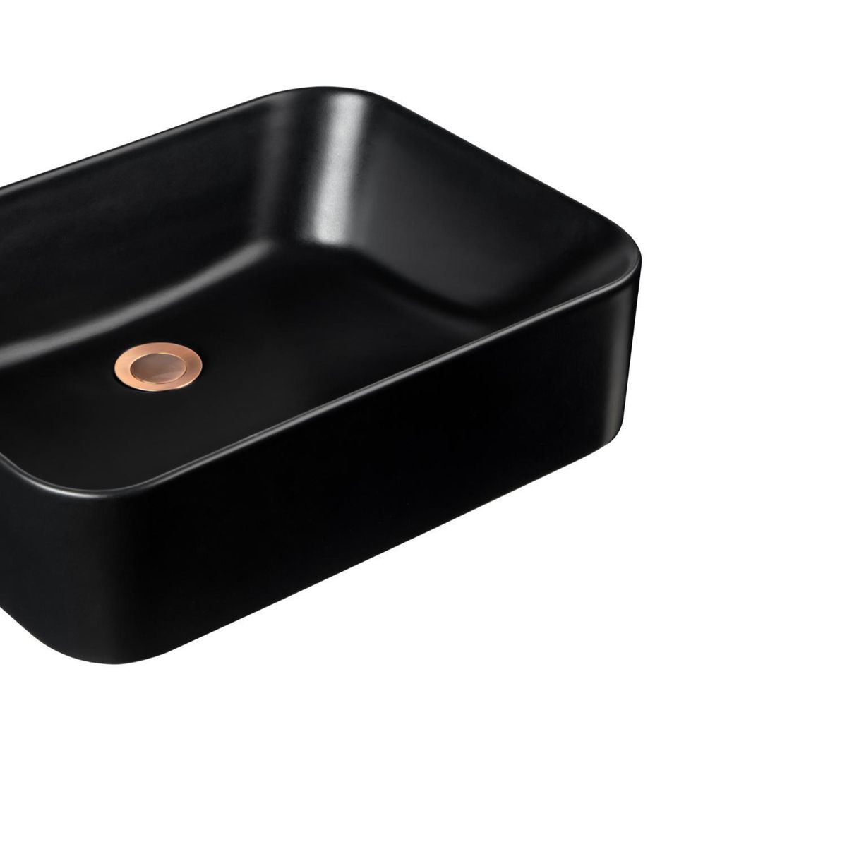 TREBOL - Lavatorio para Sobreponer Samoa Rectangular Negro Mate