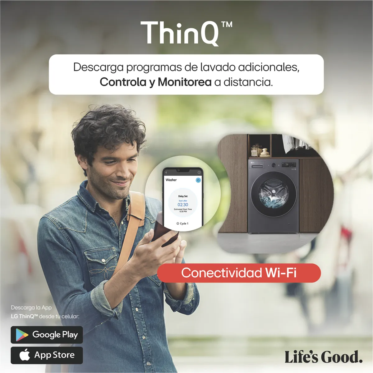 LG - Lavaseca WD9PVC4S6 9/5 KG AI DD Carga Frontal Gris LG