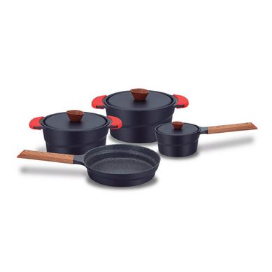 Juego de Ollas Bambu Aluminio 7 Piezas