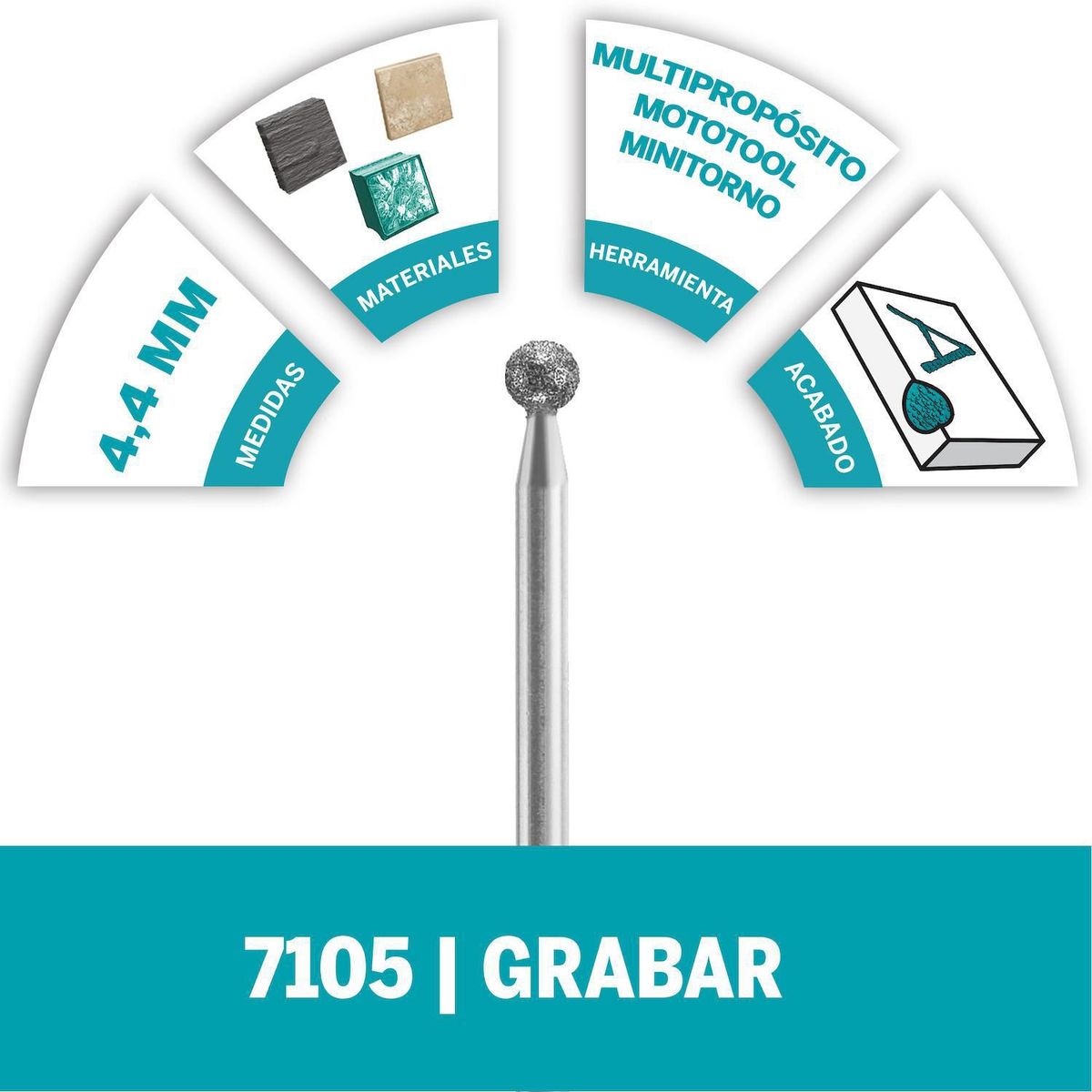 BOSCH - Fresa Diamantada de Grabado con Punta Redonda 4.4mm Dremel