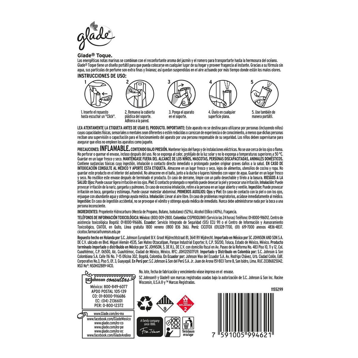 GLADE - Ambientador Glade En Display Paraíso Azul 27Gr