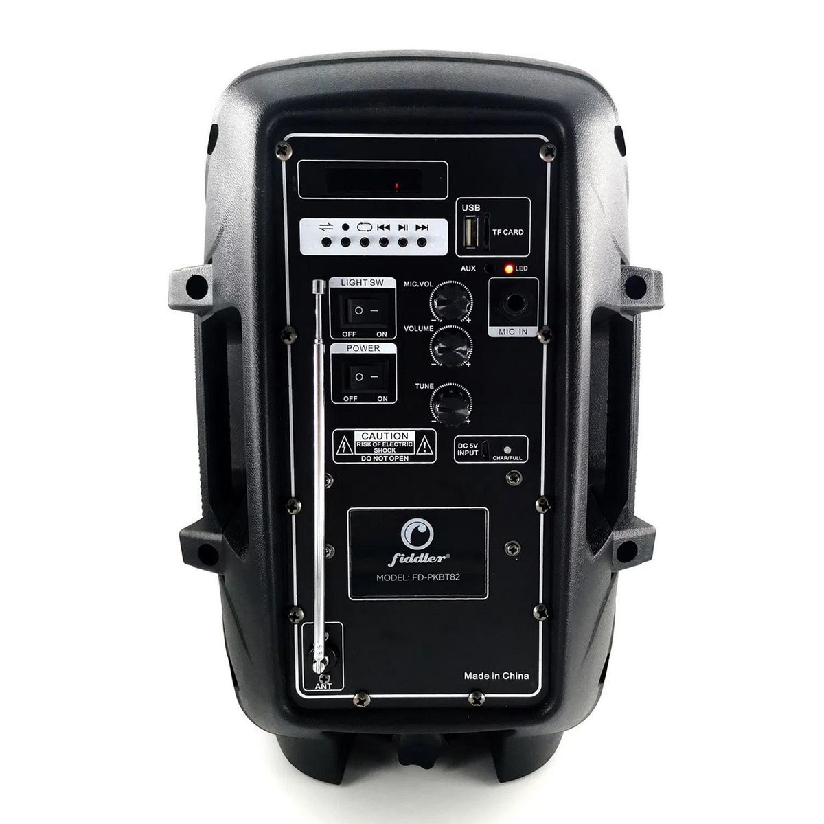 FIDDLER - Parlante Karaoke Bluetooth 8" Luces y Microfono