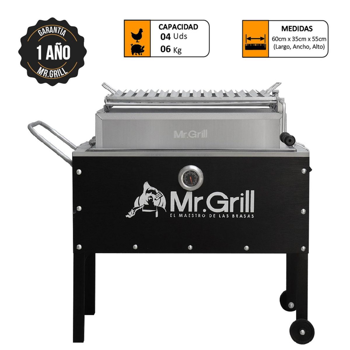 MR GRILL - Caja China Acero Mr Grill 55X33 Cm