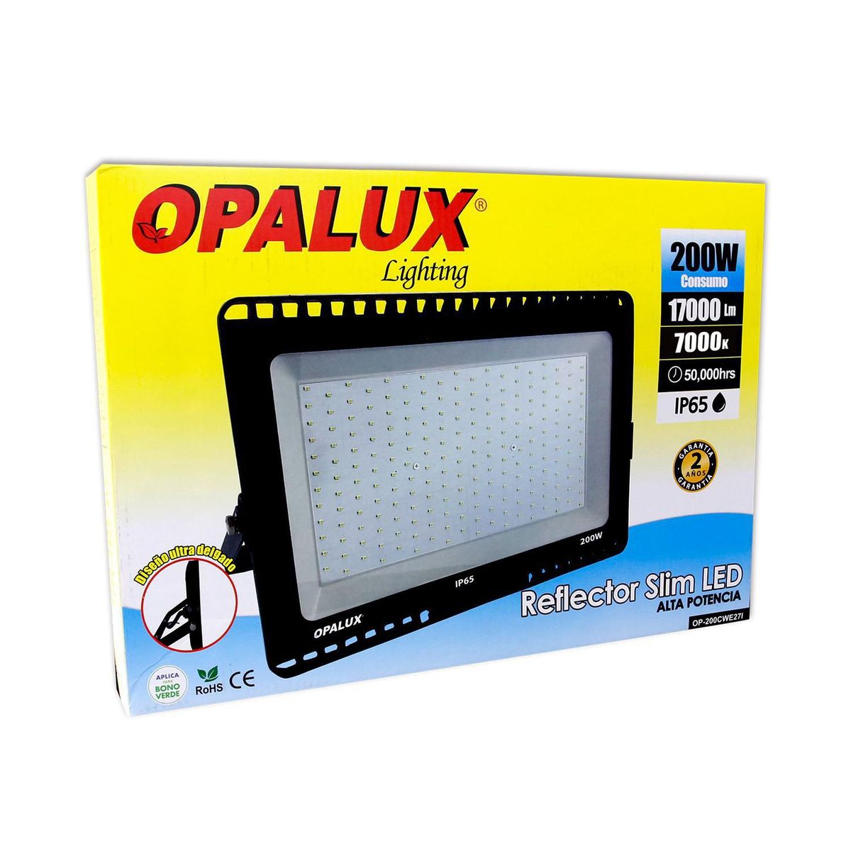OPALUX - Reflector Slim LED Negro 200W