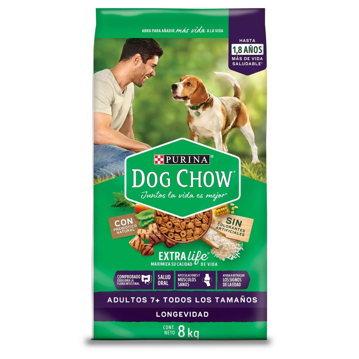 DOG CHOW - Dog Chow Longevidad Croquetas para Perros 8 kg