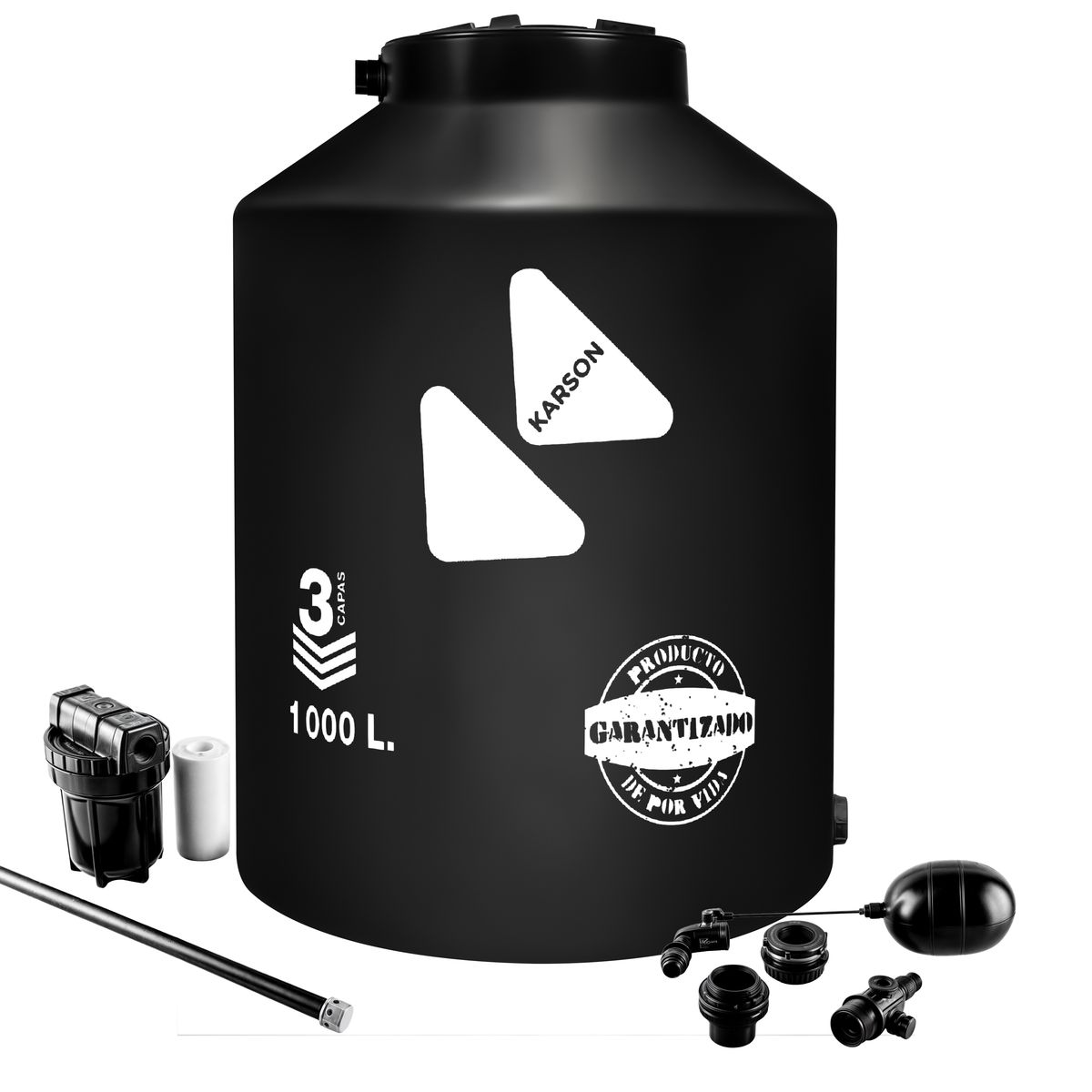 KARSON - Tanque de Agua Negro Karson 1000 L + Accesorios
