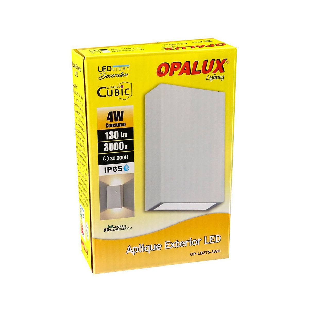 OPALUX - Aplique de Pared Exterior LED Blanco 4W