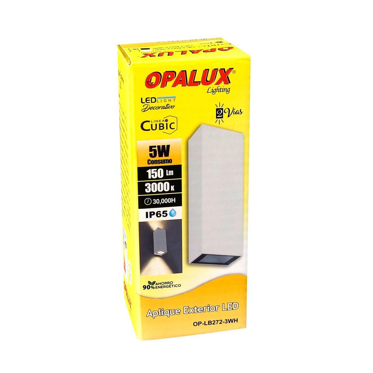 OPALUX - Aplique de Pared Exterior LED Cubic 5W