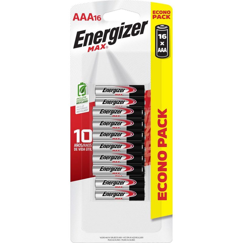 ENERGIZER - Pack de 16 pilas alcalinas AAA Max 1.5V Energizer