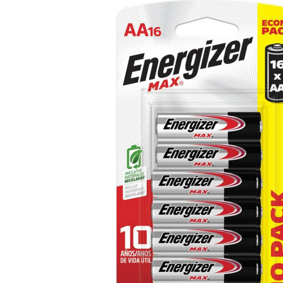 ENERGIZER - Pack de 16 pilas alcalinas AA 1.5V Energizer