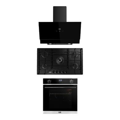 Combo Sole Encimera a Gas SOLCO067 + Campana Decorativa 90cm TURE81COV2 + Horno a Gas 70 Lt SOLHO018