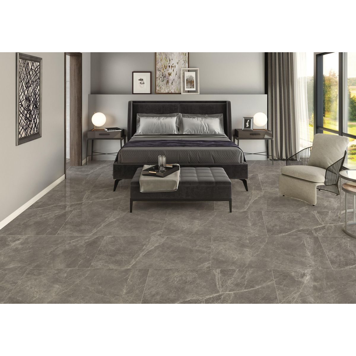 LAMOSA - Cerámica Gris Marmolado 45x90cm 1.58m2 Michigan