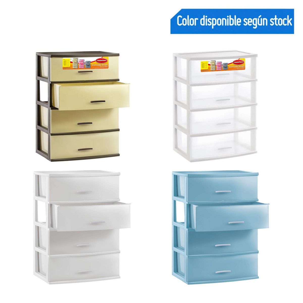 Cómoda Smart Plástica 4 Cajones Surtido, marca POLINPLAST - Foto Principal