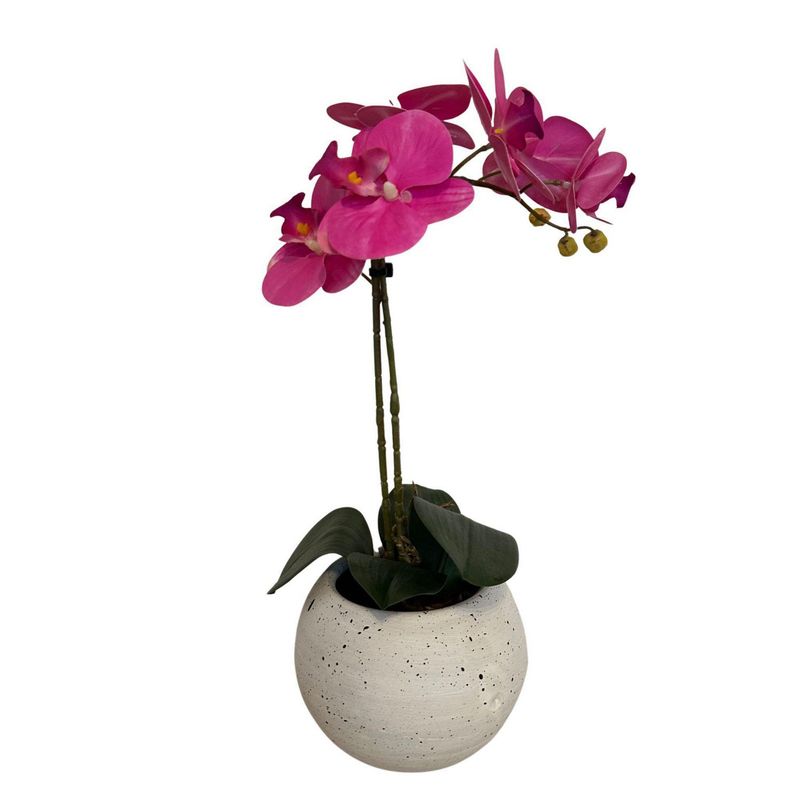 GENERICO - Arreglo de Orquídeas Artificiales con Maceta Morado