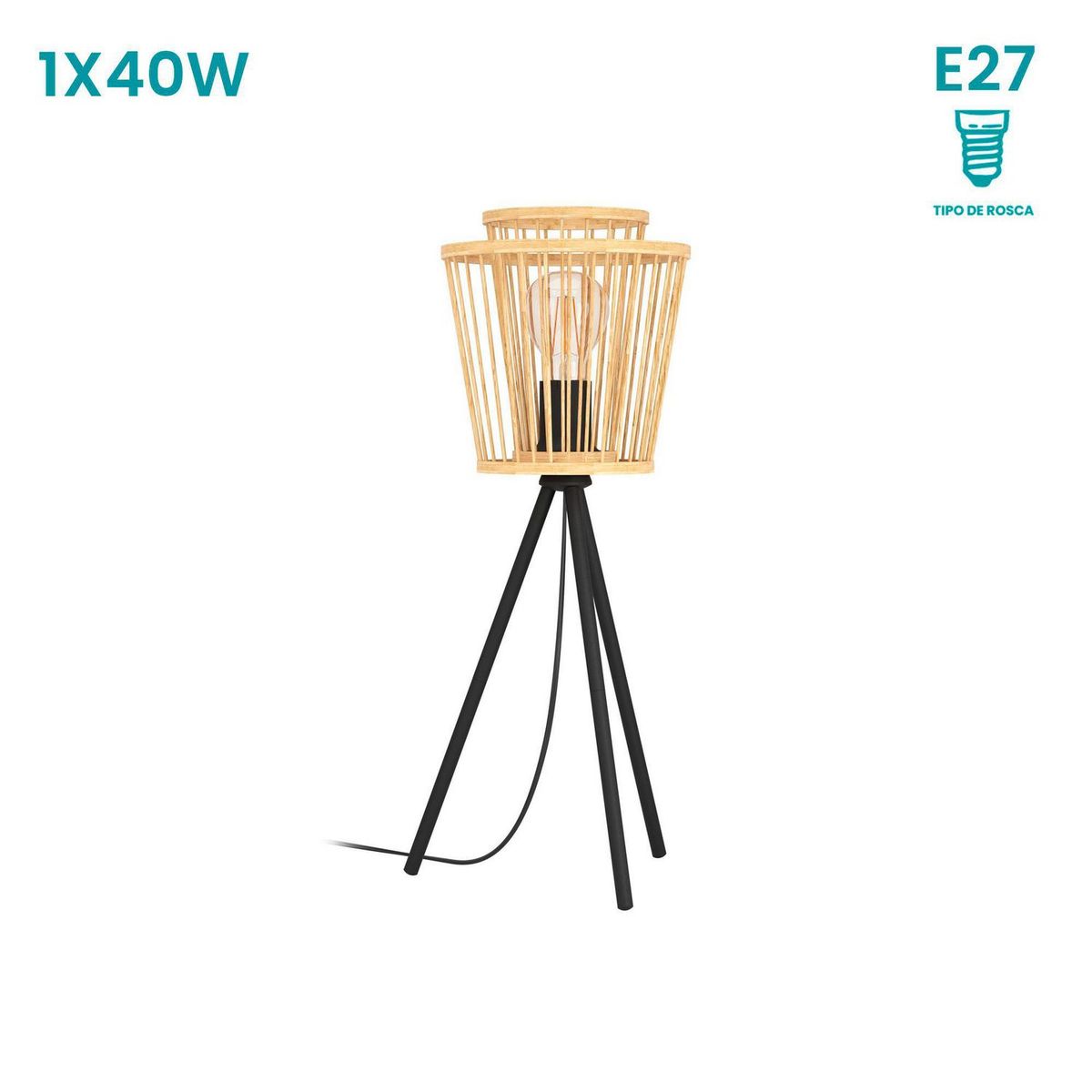 EGLO - Lámpara de Mesa Hykeham 1 Luz E27