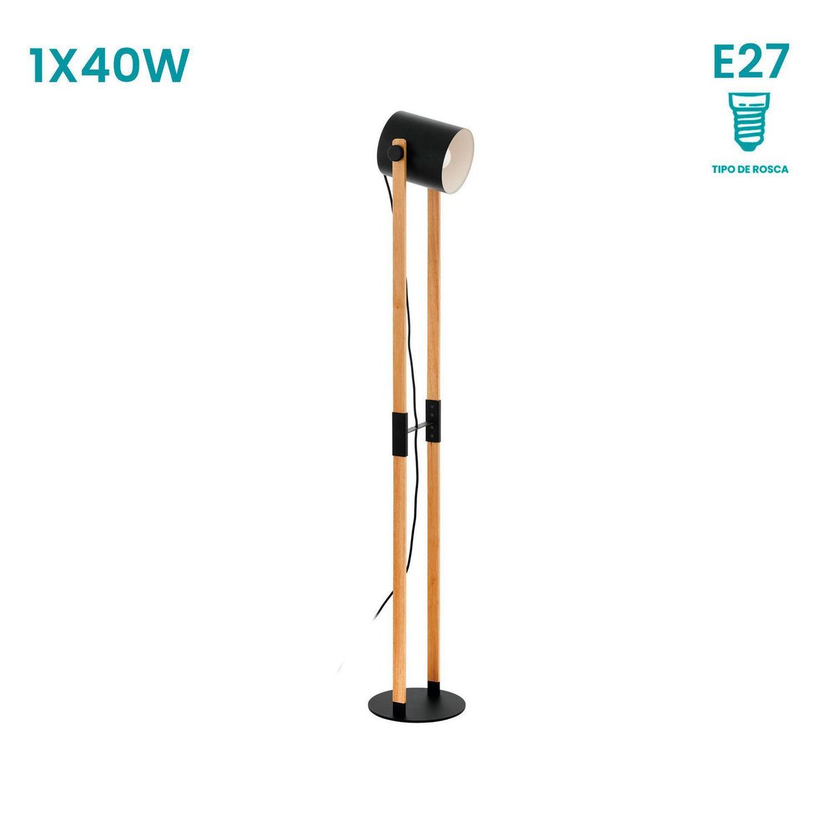 EGLO - Lámpara de Pie Hornwood 1 Luz E27