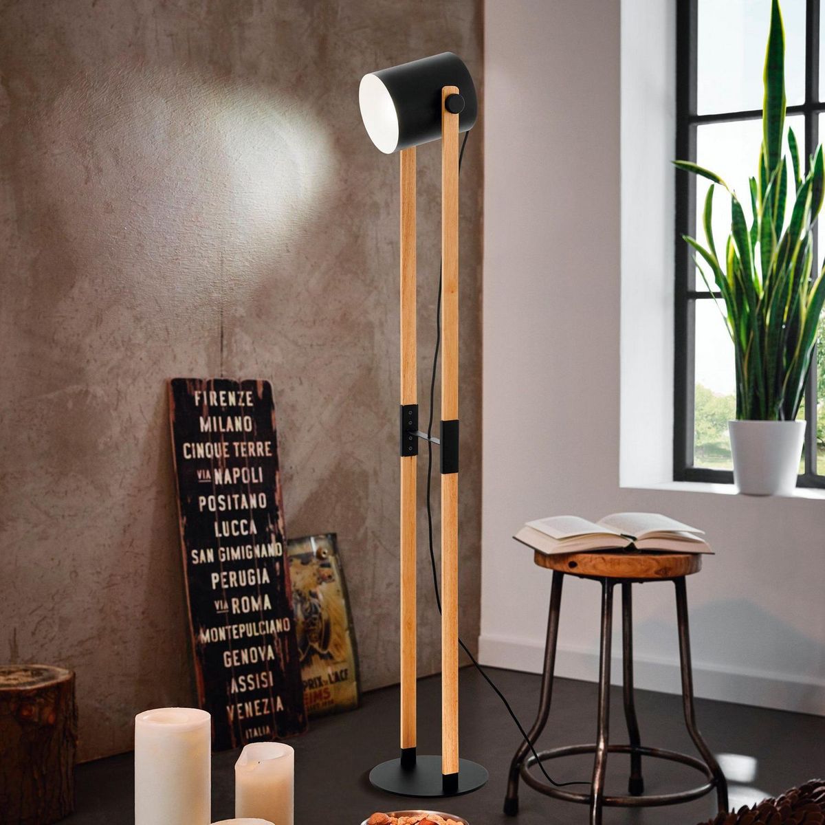 EGLO - Lámpara de Pie Hornwood 1 Luz E27