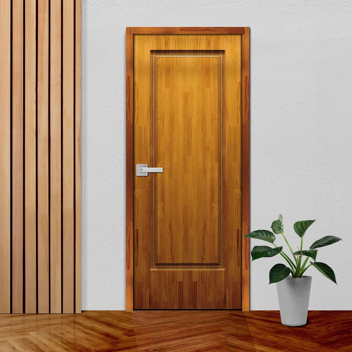 ARES - Puerta de madera Principal Briana Solida Alistonada Pino 40X750X2070Mm Embolsado