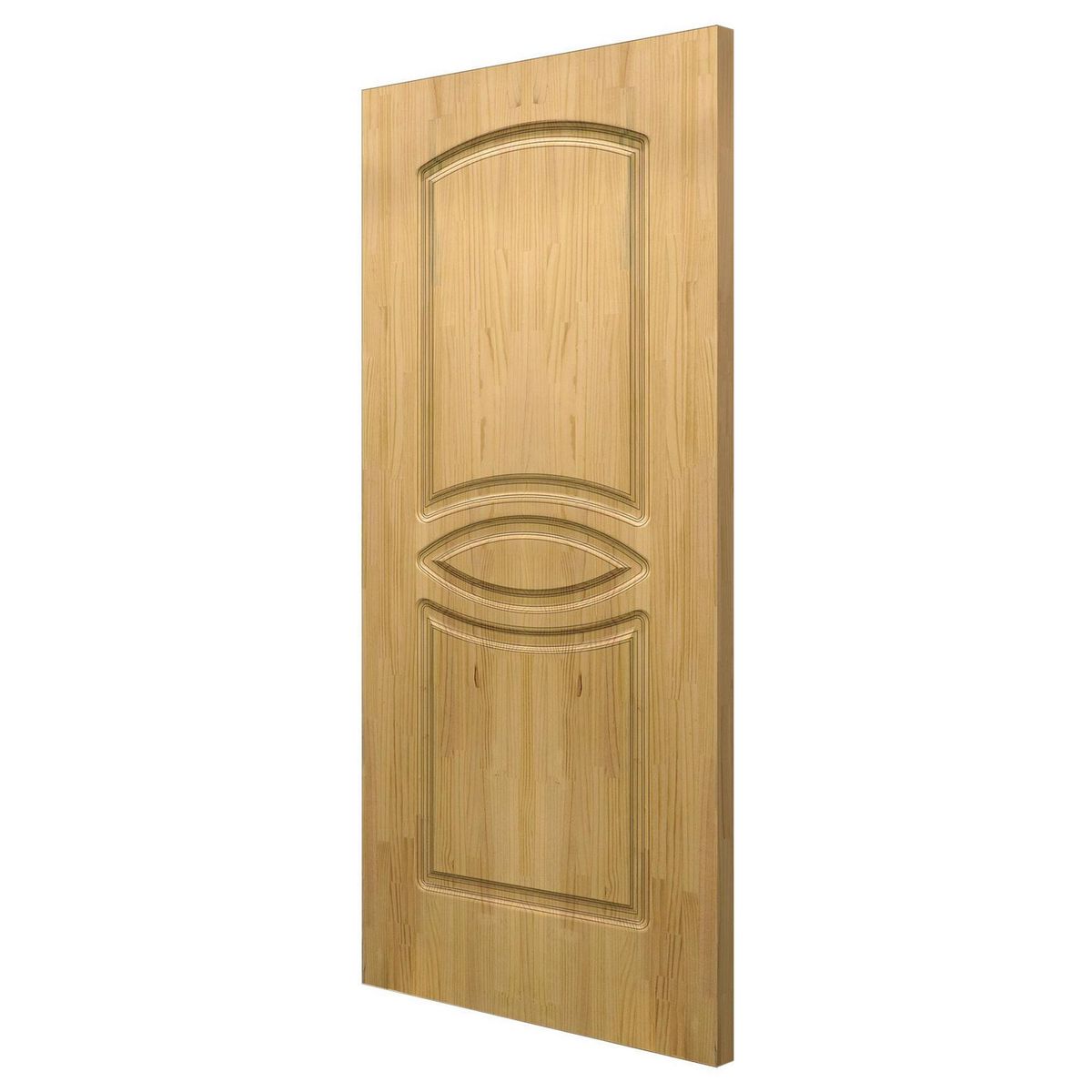 ARES - Puerta de madera Principal Cristina Solida Alistonada Pino