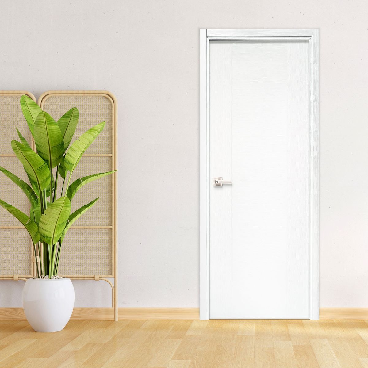 ARES - Puerta Principal HDF Riga Blanco Relleno Sauerland Tubular