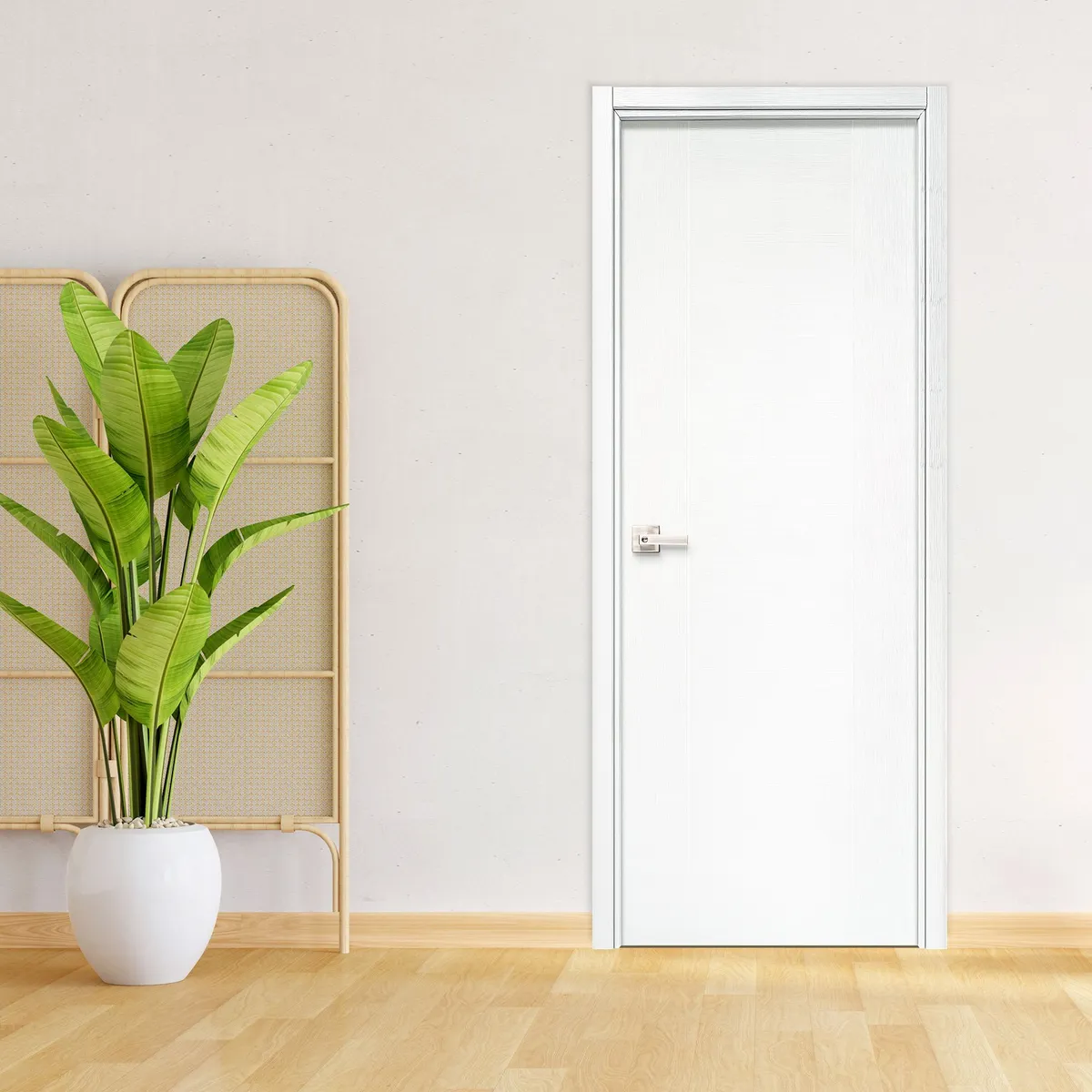 ARES - Puerta Principal HDF Riga Blanco Relleno Sauerland Tubular