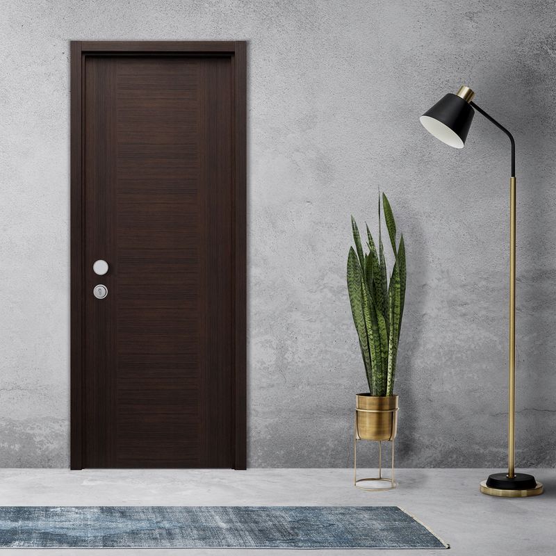 ARES - Puerta Principal Senegal HDF 4Mm Hr Pet Txt Wengue Mix 42X650X2070Mm Relleno Sauerland Tubular Embolsado
