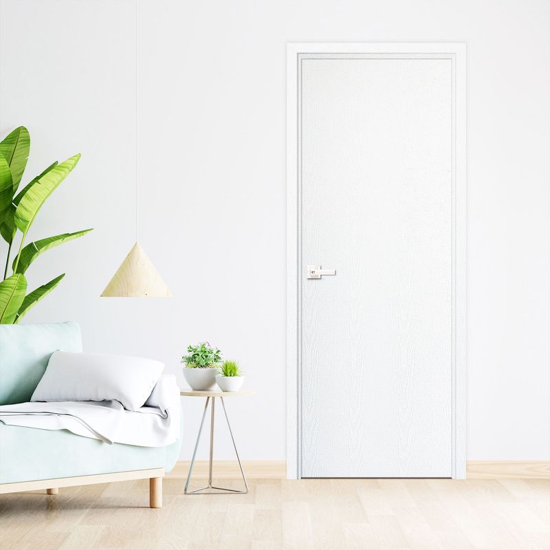 ARES - Puerta Principal Aspen HDF 4Mm Hr Pet Blanco Txt 42X700X2070Mm Relleno Sauerland Tubular Embolsado