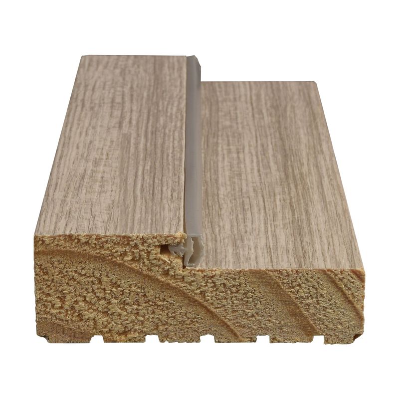 ARES - Marco Montreal Pino Finger Clear C/Pet Txt Teka Mix Recto 32X90X2120Mm (Vano 100) C/Rebajo 49 C/Burlete Simple
