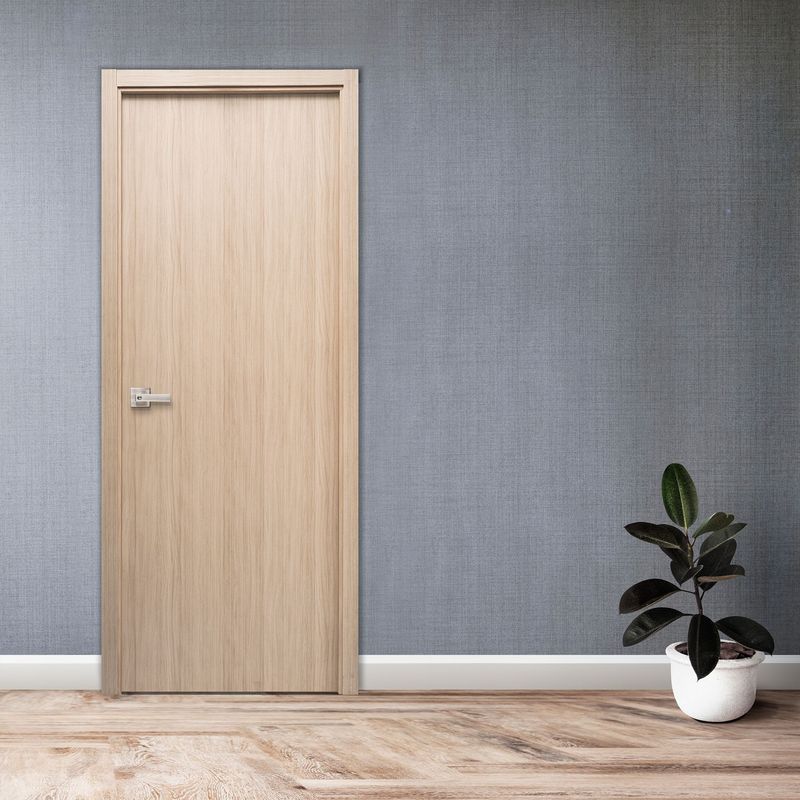ARES - Puerta Ontario HDF 4Mm Hr Pet Teka Recto 42X950X2070Mm Relleno Sauerland Tubular Embolsado