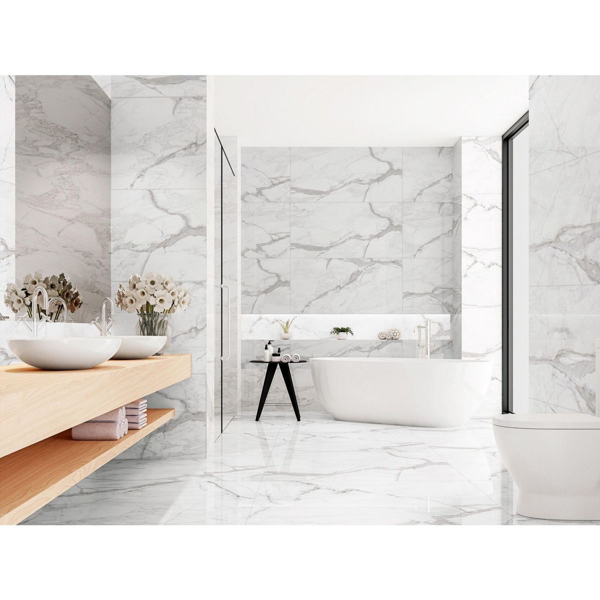 SAN LORENZO - Porcelanato Blanco 60x60cm Marmolado 2.16m2