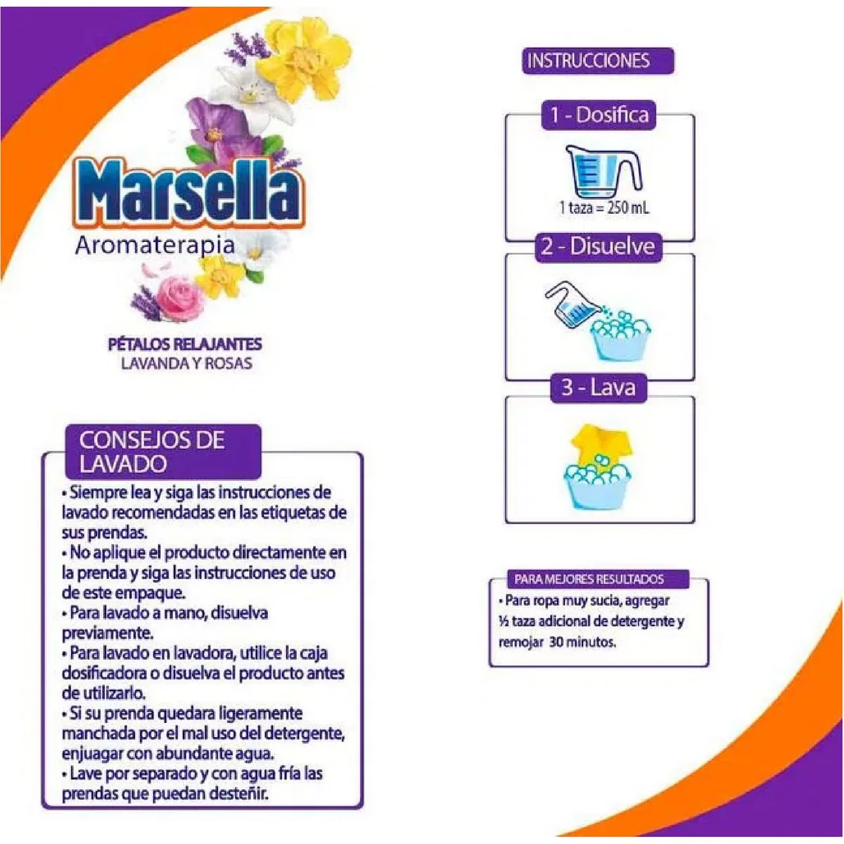 MARSELLA - Detergente En Polvo Lavanda Y Rosas 8Kg Marsella