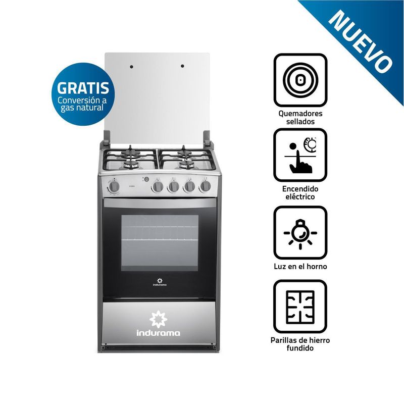INDURAMA - Cocina a Gas Indurama 66 Lt Viena QZ Croma