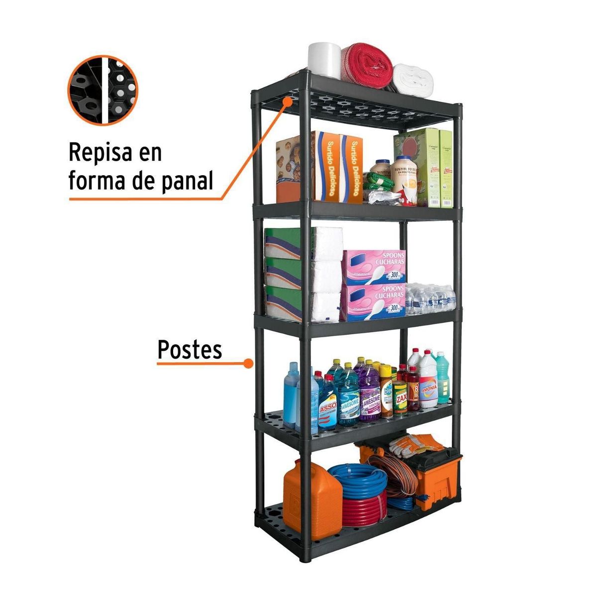 TRUPER - Estante Plastico 5 Repisas uso Rudo Truper