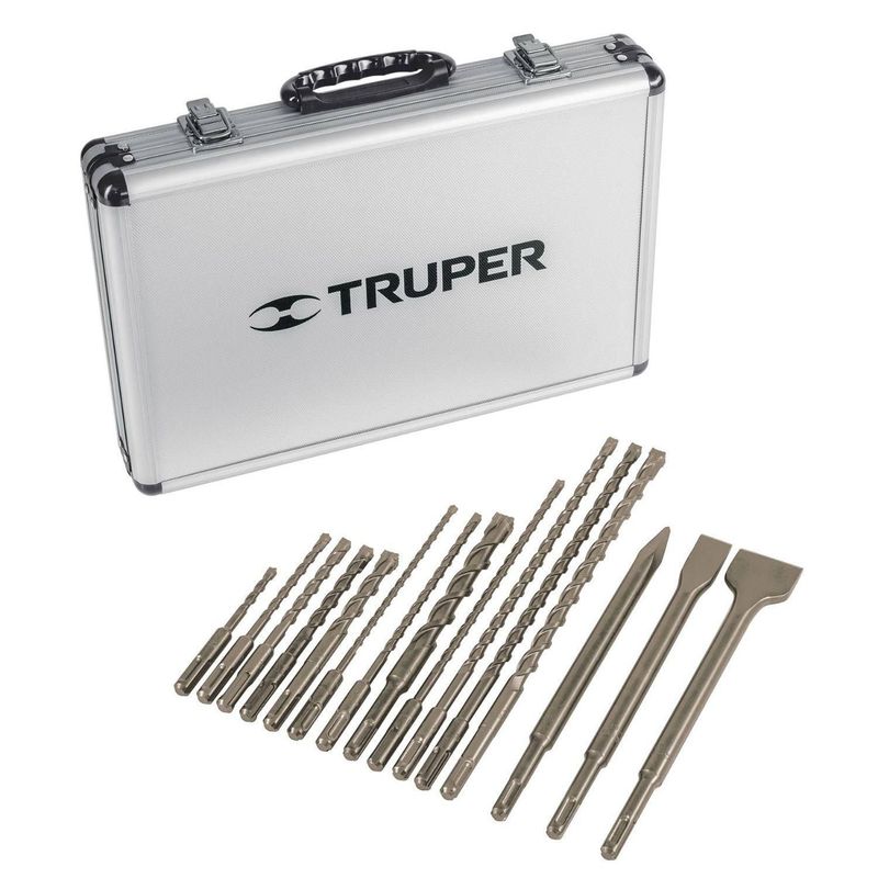 TRUPER - Juego de Brocas y Cinceles SDS Plus 15 Piezas Truper