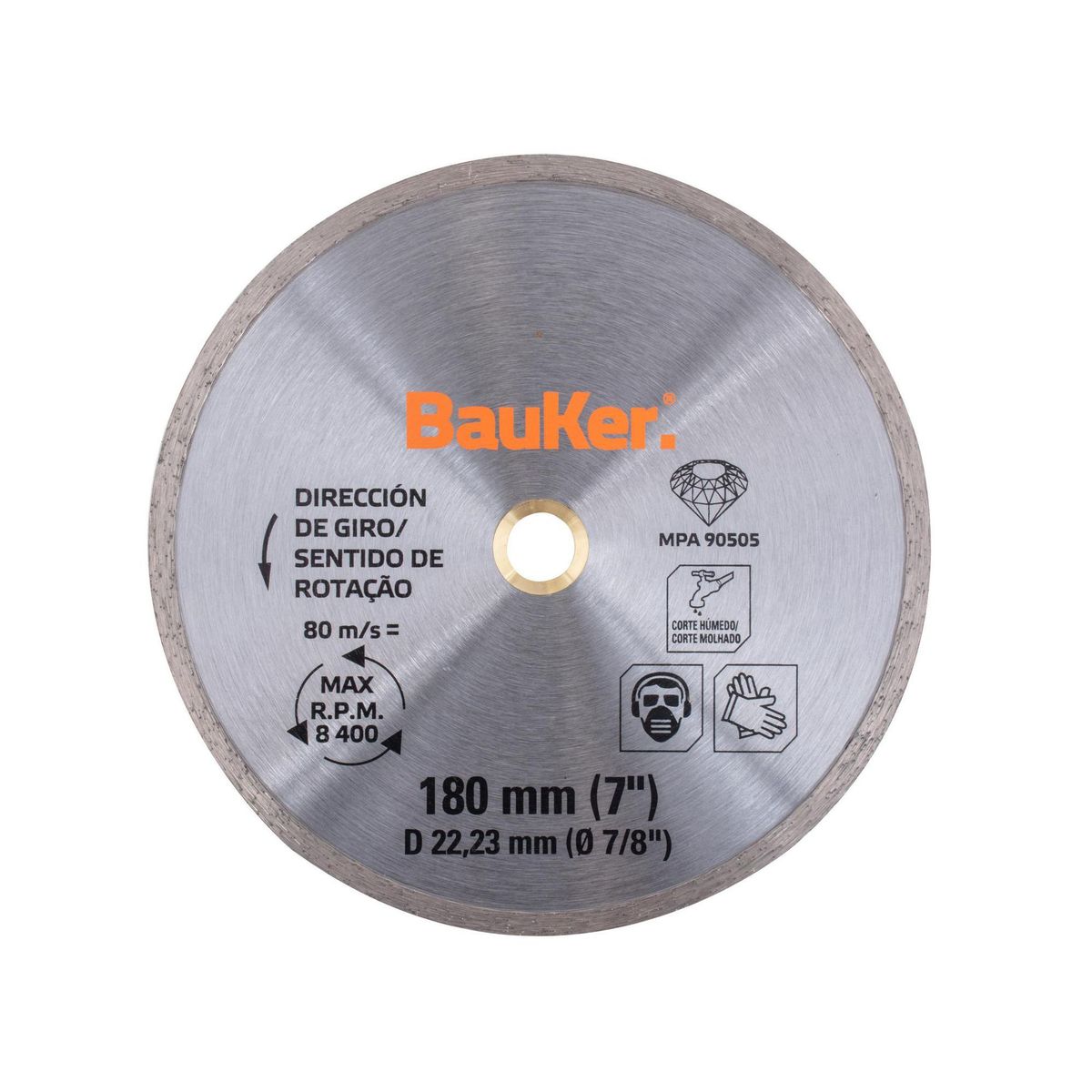 BAUKER - Disco Diamantado para cerámica para cerámica 7" Bauker