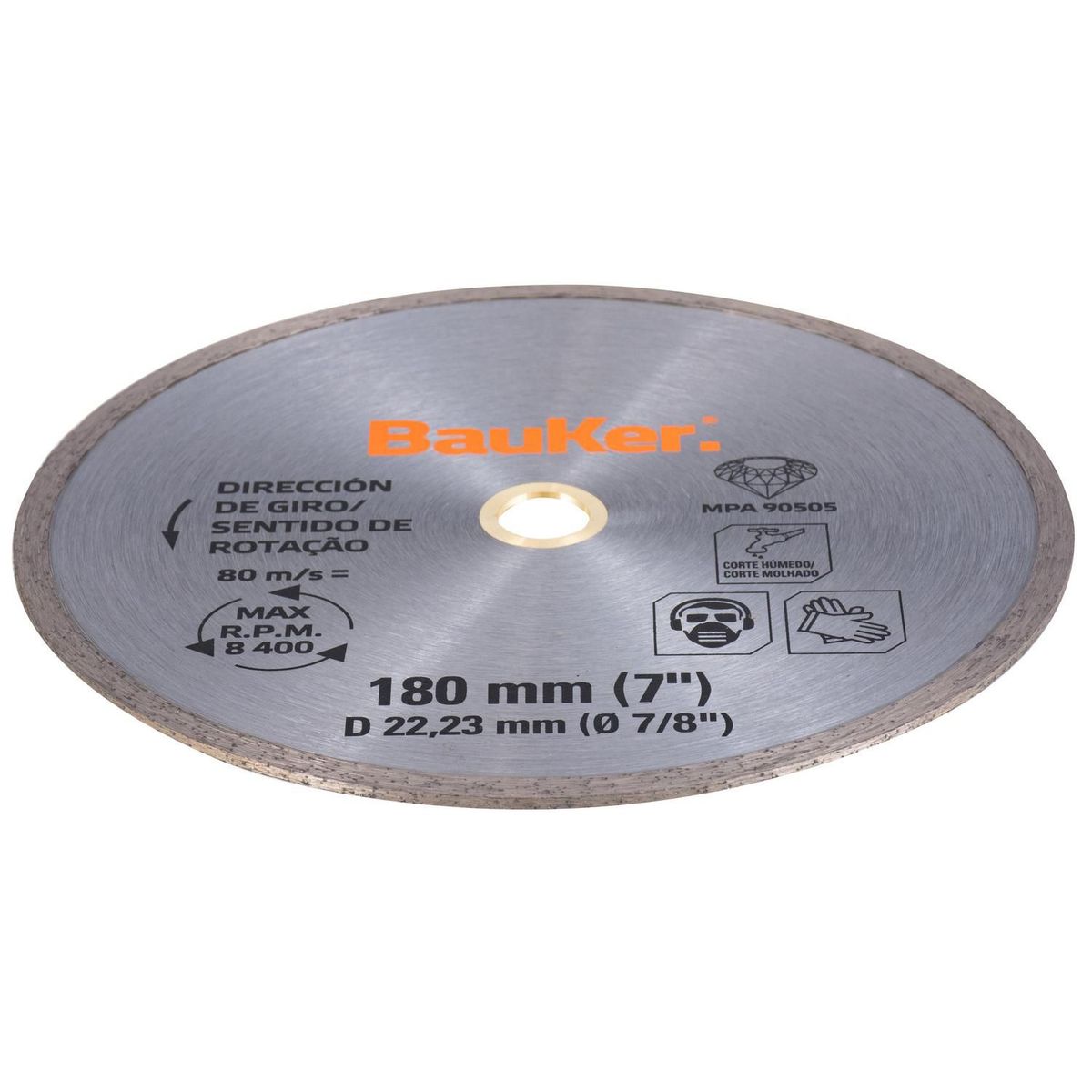 BAUKER - Disco Diamantado para cerámica para cerámica 7" Bauker