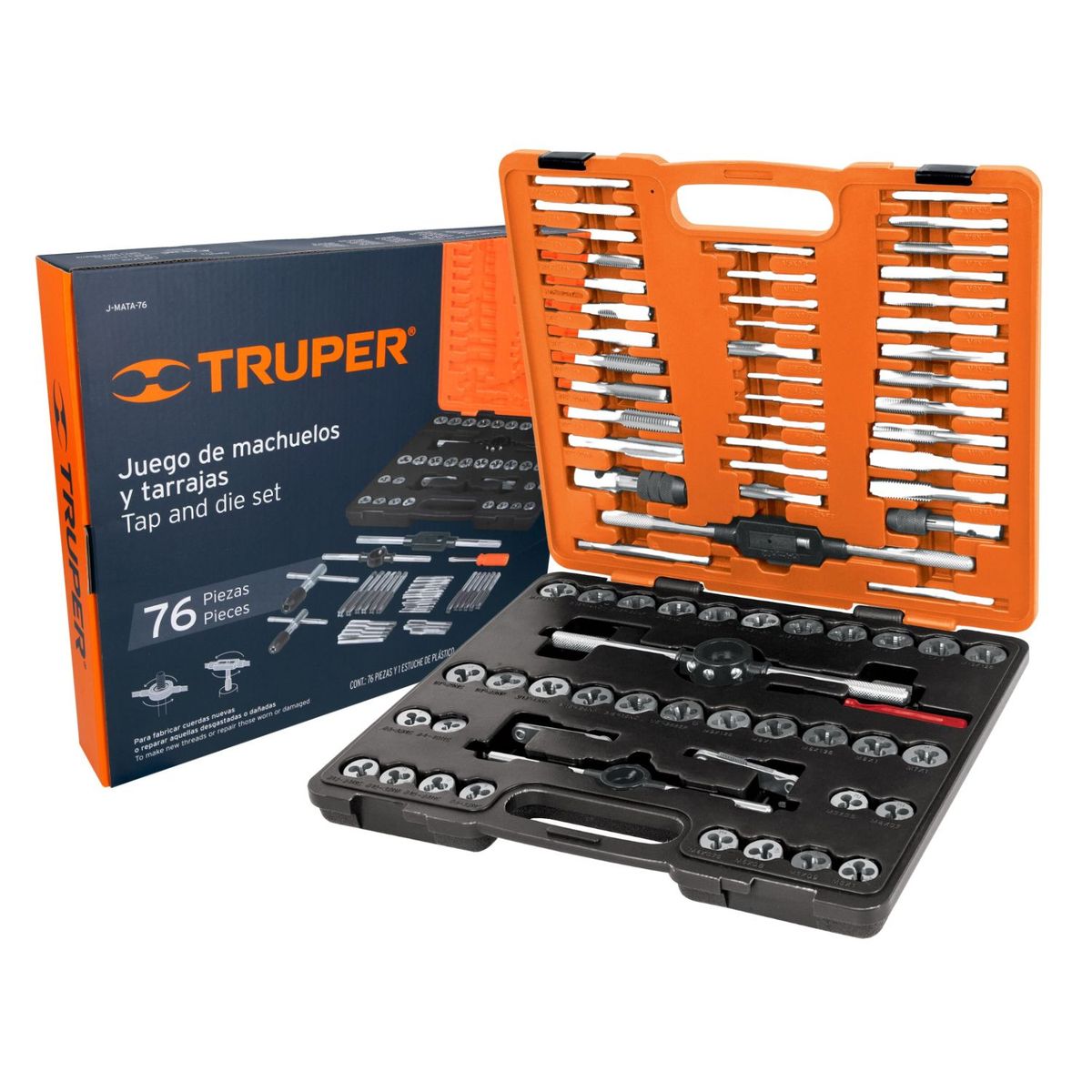 TRUPER - Juego de Machuelos y Tarrajas 76 Piezas Truper